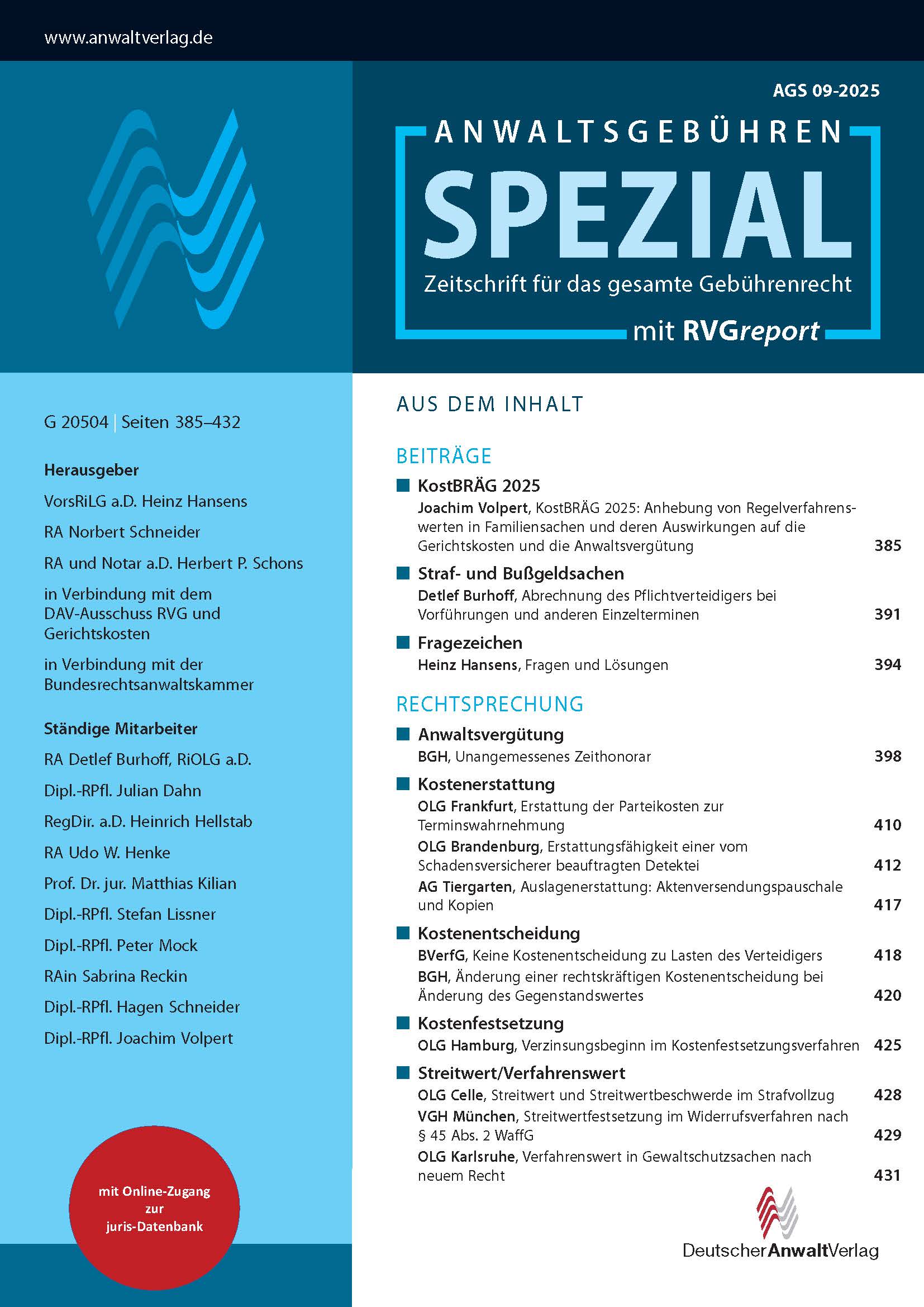 AGS - Anwaltsgebühren Spezial mit RVGreport