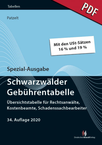 Spezial-Ausgabe Schwarzwälder Gebührentabelle (PDF)