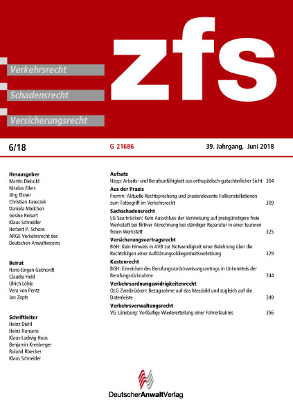 ZFS - Zeitschrift für Schadensrecht