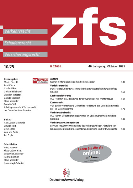 ZFS - Zeitschrift für Schadensrecht