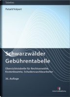 Schwarzwälder Gebührentabelle Schwarzwälder Gebührentabelle