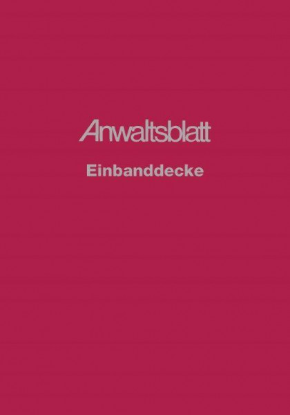 Anwaltsblatt Einbanddecke