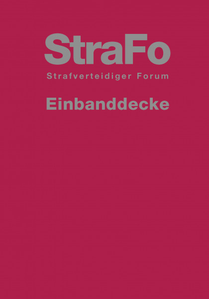 StraFo - StrafverteidigerForum Einbanddecke
